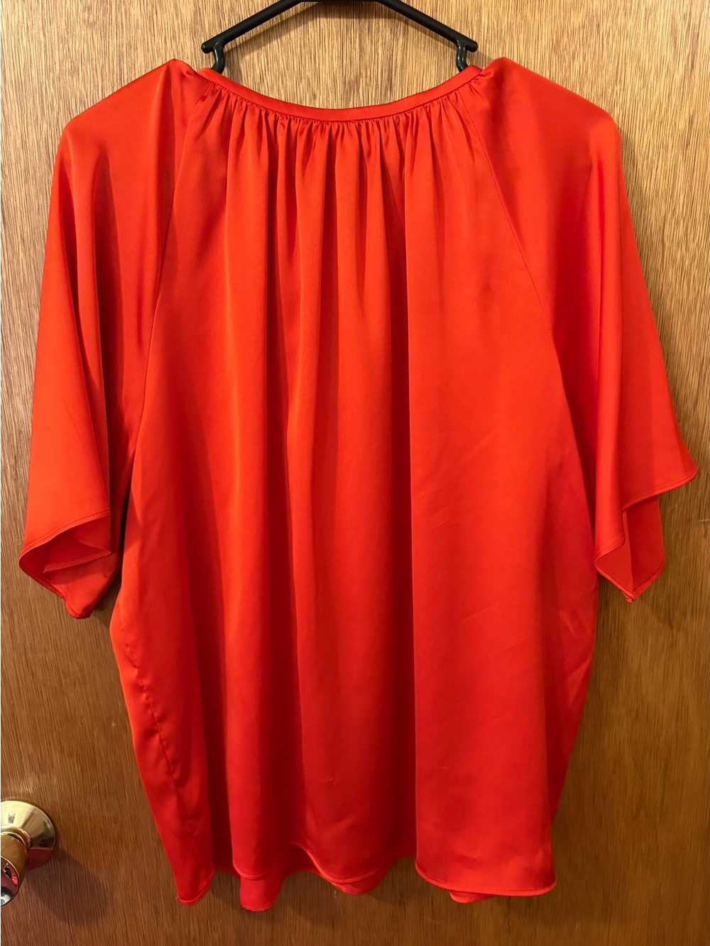 W by Worthington Orange Tie-Neck Satin Blouse NWT - Picture 6 of 6
